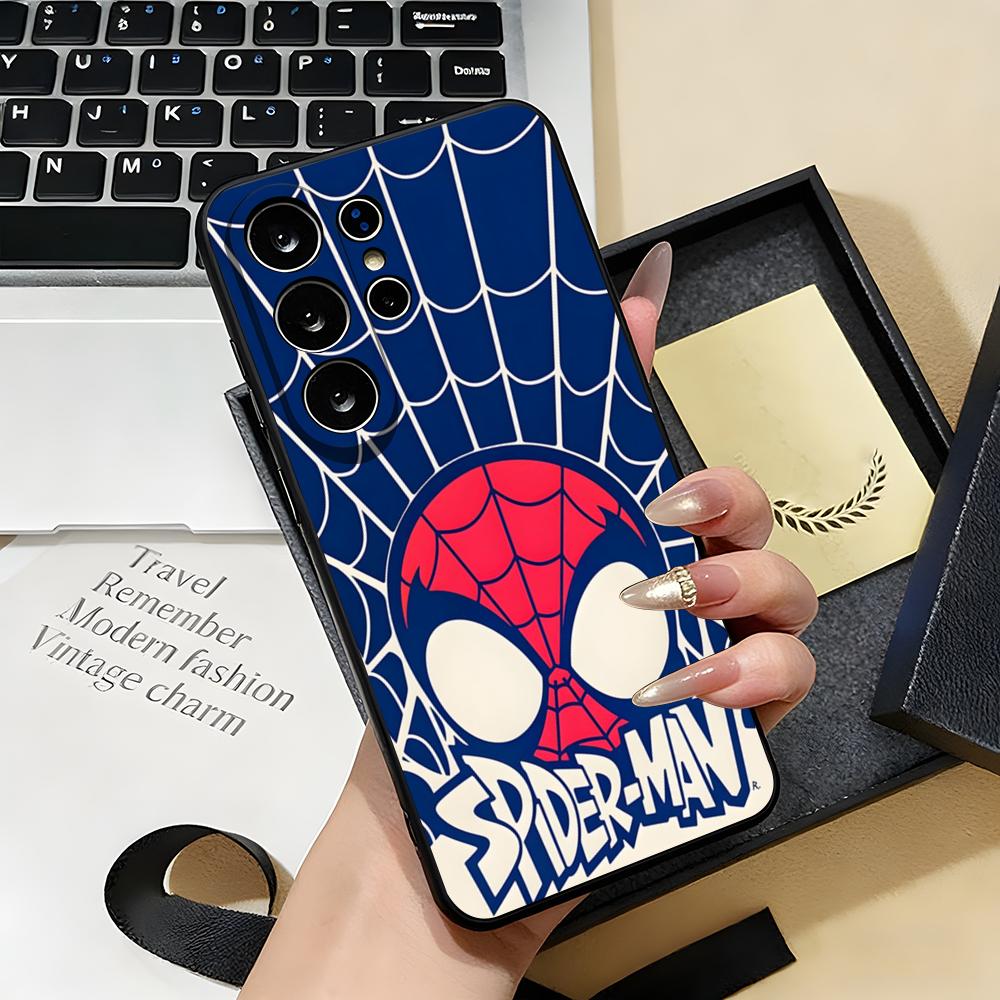 S-Spiders Cool Man Phone Case For Samsung S26 S25 S24 FE S23 S22 S21 Plus S20 Ultra Note20Ultra Black Soft Shell