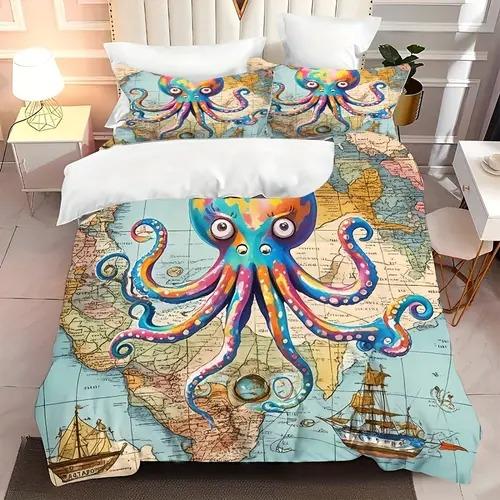 Comforter Octopus With Octopus Pattern Suitable For Children Boys Girls And Adults Soft Comfortable Breathable