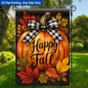 1pc Pumpkin with Leaves Bow Garden Flag - Single-Sided Polyester, 29.97x44.96 Cm, Fall Decor