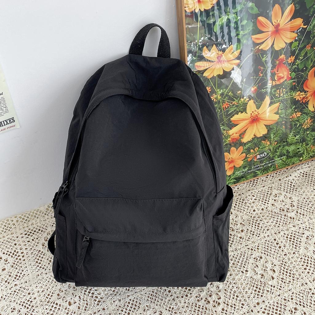 Japanese solid color schoolbag male college student versatile simple travel backpack female high school student large capacity computer backpack