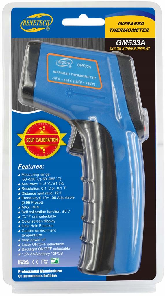 Non-Contact Laser Thermometer Pyrometer -50 +530°C