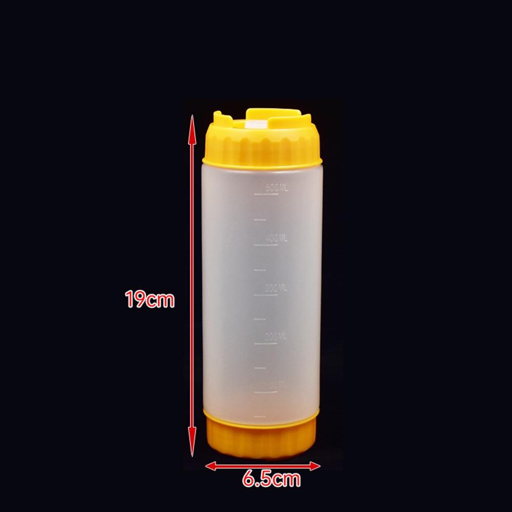In First Out First Squeeze Sauce Bottle Double Head Salad Dressing Bottle Ketchup Picnic Cooker