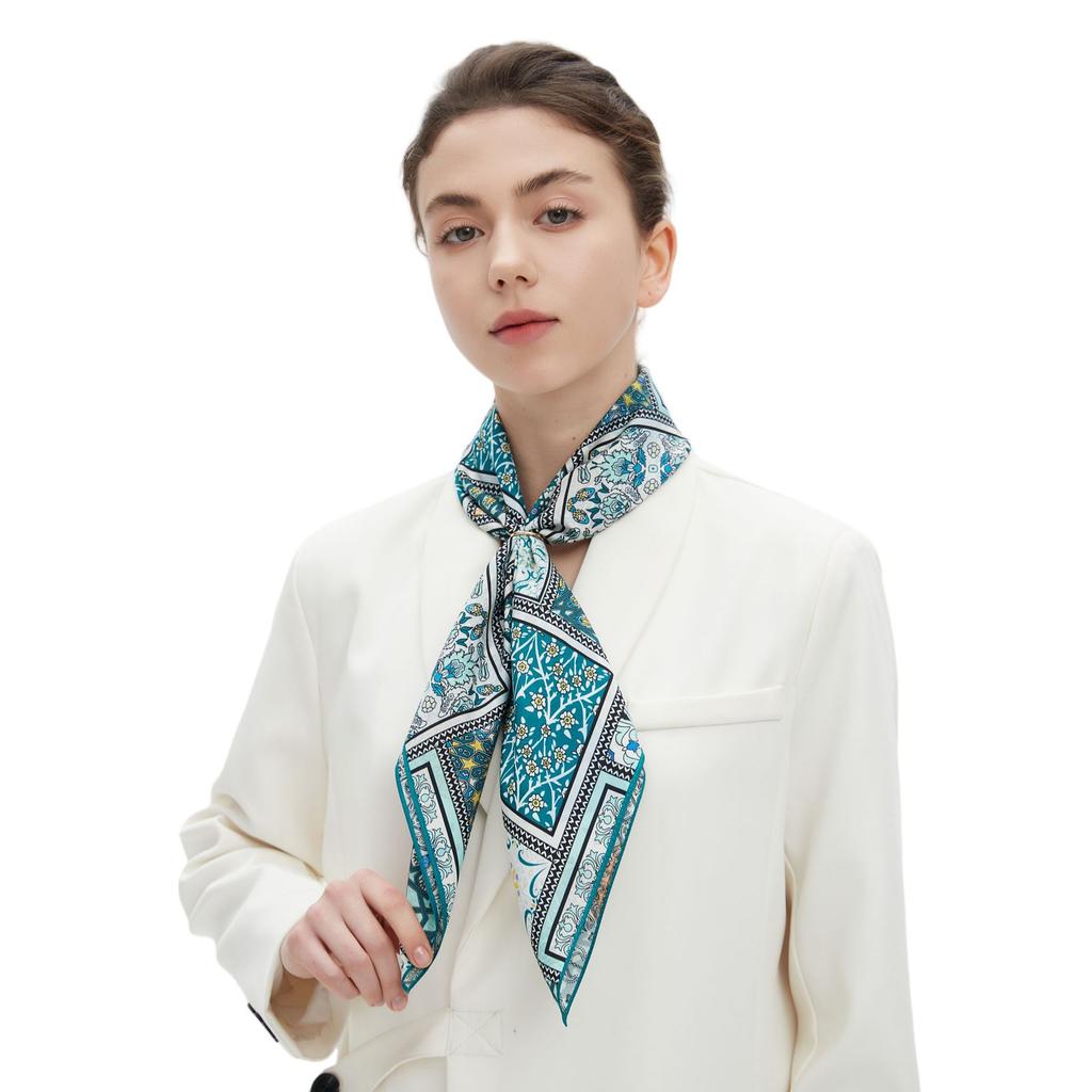 Youpin Spring, Summer and Autumn Thin Headscarf Anti-wrinkle and Anti-static Double-sided Printed Silk Scarf Square Scarf