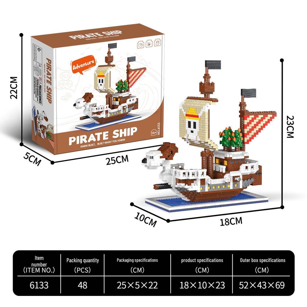 Titanic Pirate Ship Micro-Particle Building Blocks Puzzle Toy DIY 