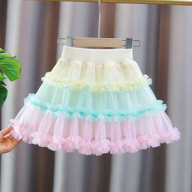 

Девичья юбка средней длины летнее платье принцесса универсальная детская юбка-пачка девичья детская пышная юбка короткая юбка 110