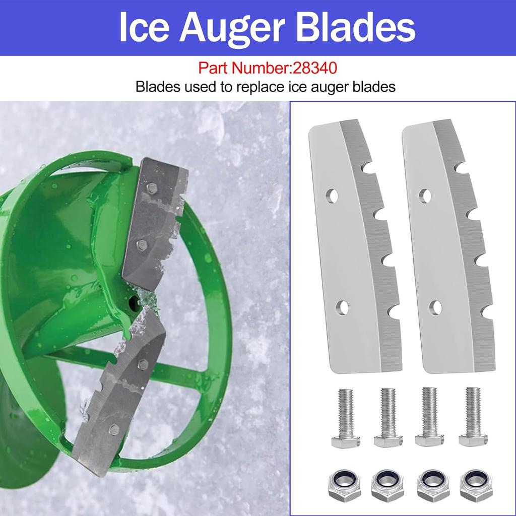 Ice Auger Blades 28340 for Eskimo Quantum 8 Inch Hand Ice Augers Blades (with Bolts Nuts