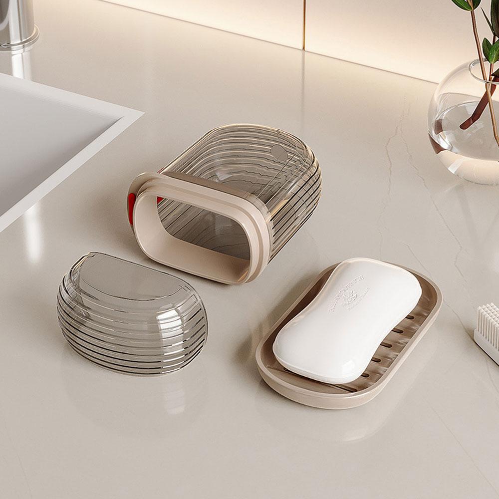 Plastic Soap Dish Travel Box Holder Container with Lid Durable Soap Case Strong Sealing Organizer Bathroom Home Outdoor Hiking