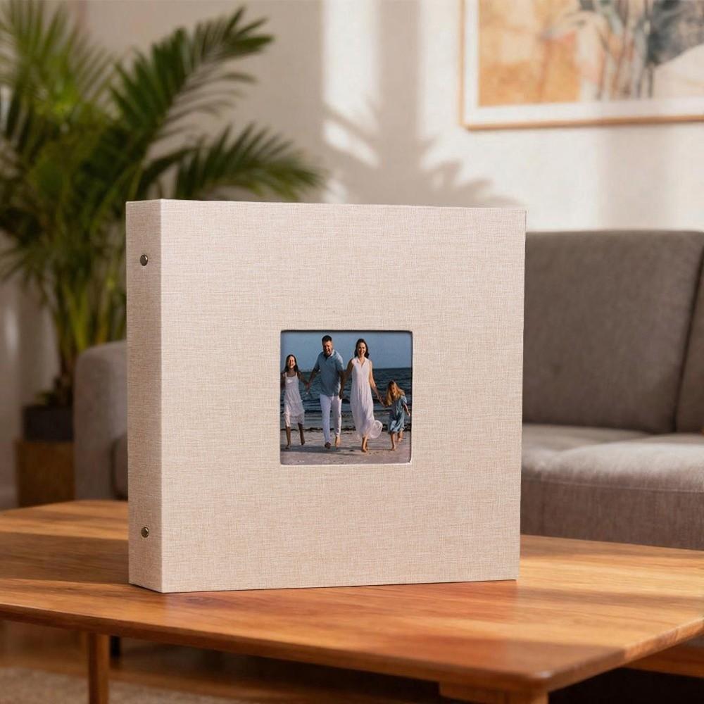 

Sticky Page 16 Inch 60 Pockets Photo Album Self Adhesive Metal Clip DIY Album Flat Cloth Cover Picture Book DIY Photo Craft