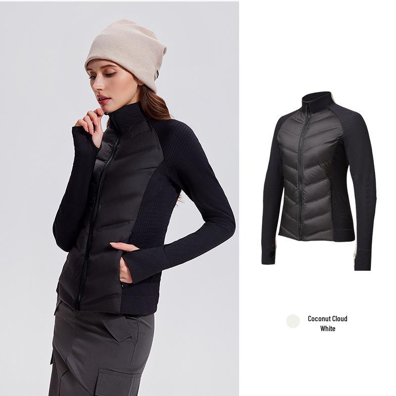Women's Slim, Lightweight Sports Down Jacket - Body-Fitting, Goose Down Lined, Warm Outerwear for Autumn and Winter Running.