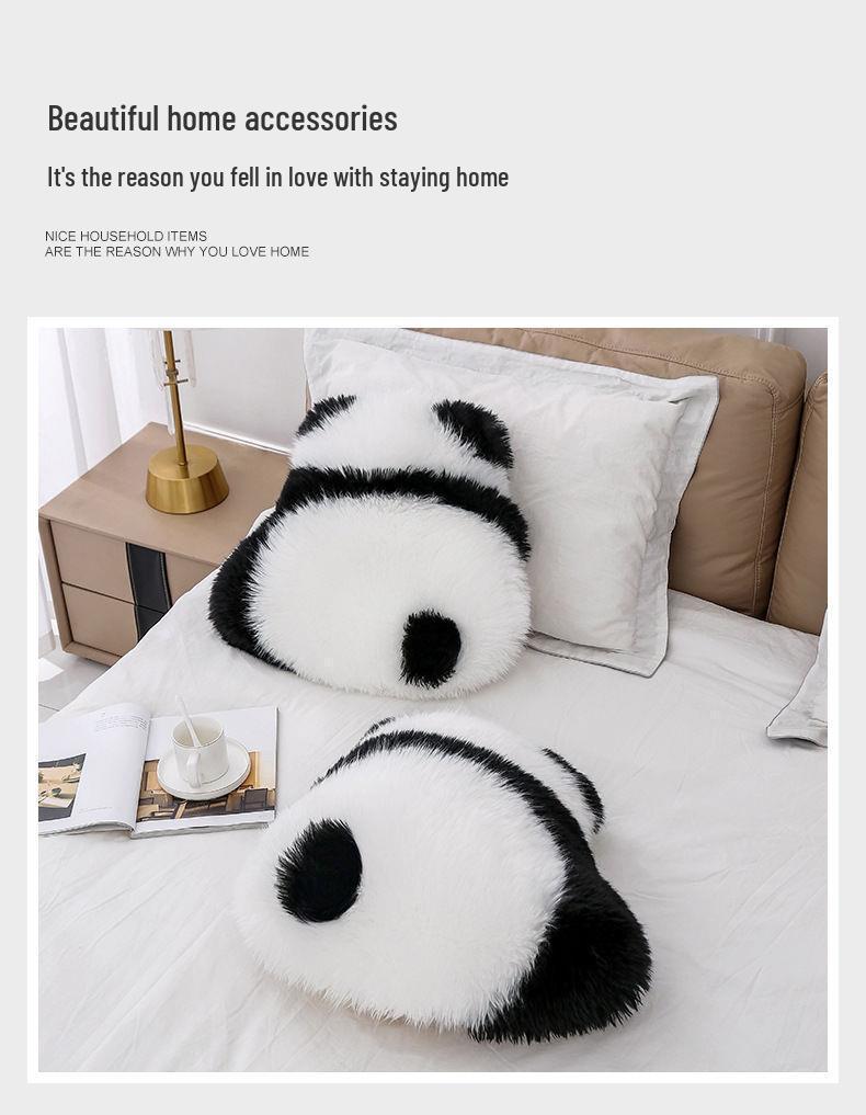 Nordic Wool Panda Hugging Pillow – Bedside Cushion & Sofa Lumbar Support
