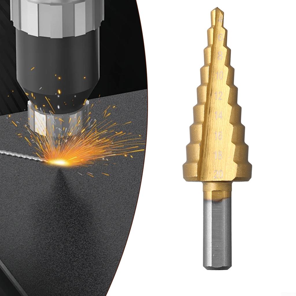 Broca Escalonada Cónica 4-32mm/4-20mm/4-12mm Para Cortar Agujeros Acero de Alta Velocidad