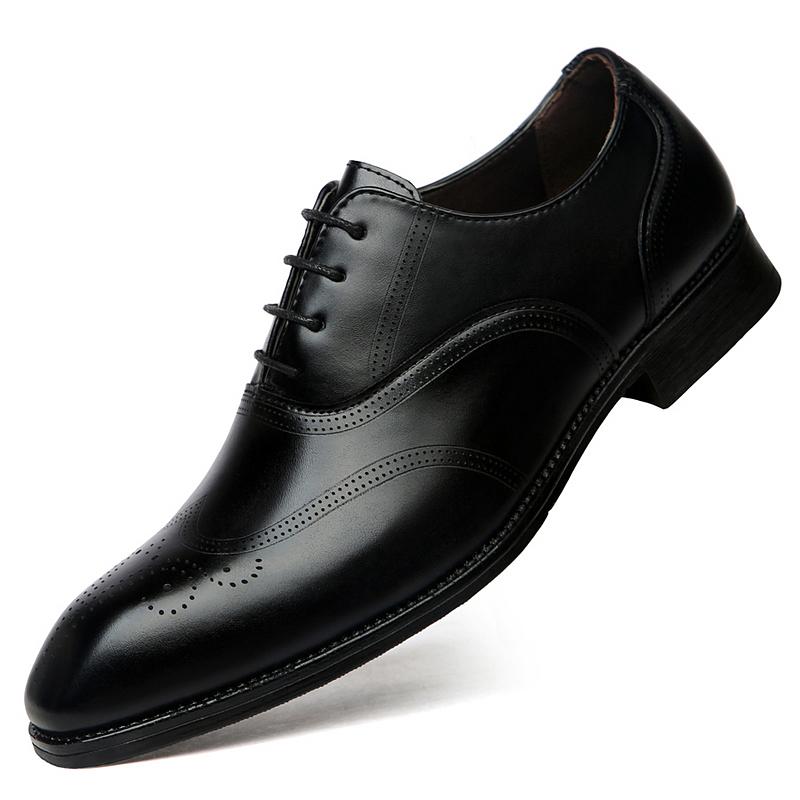 2024 New Brand Men Casual Shoes Vintage Lace-Up Men's Business Footwear Men's Club Shoes Leather Fashion Oxfords Shoes Men