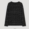  She S miSS  looSe Fit Check V Neck Cardigan SSkcdo41120 Bk