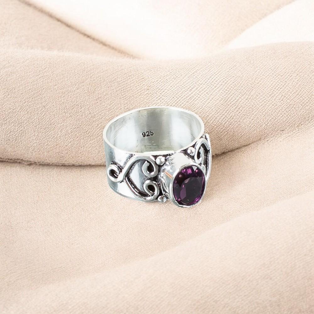 Amethyst Gemstone 925 Sterling Silver Jewelry Handmade Ring For Women's Gift RR-16-15