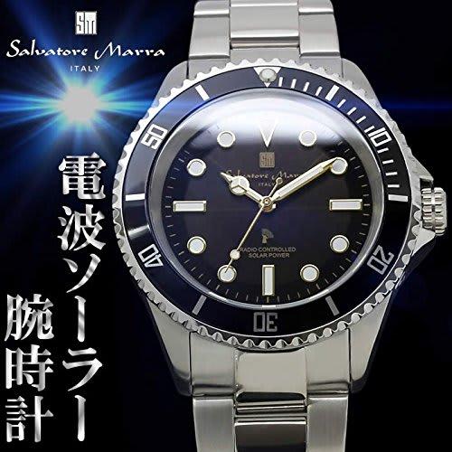 Salvatore Marra Men's Solar-Powered Radio-Controlled Diving Watch In Silver, Black, and Gold