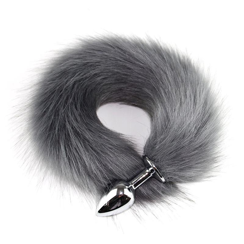 Butt Plug Metallico Coda di Volpe Monocolore per Role Play