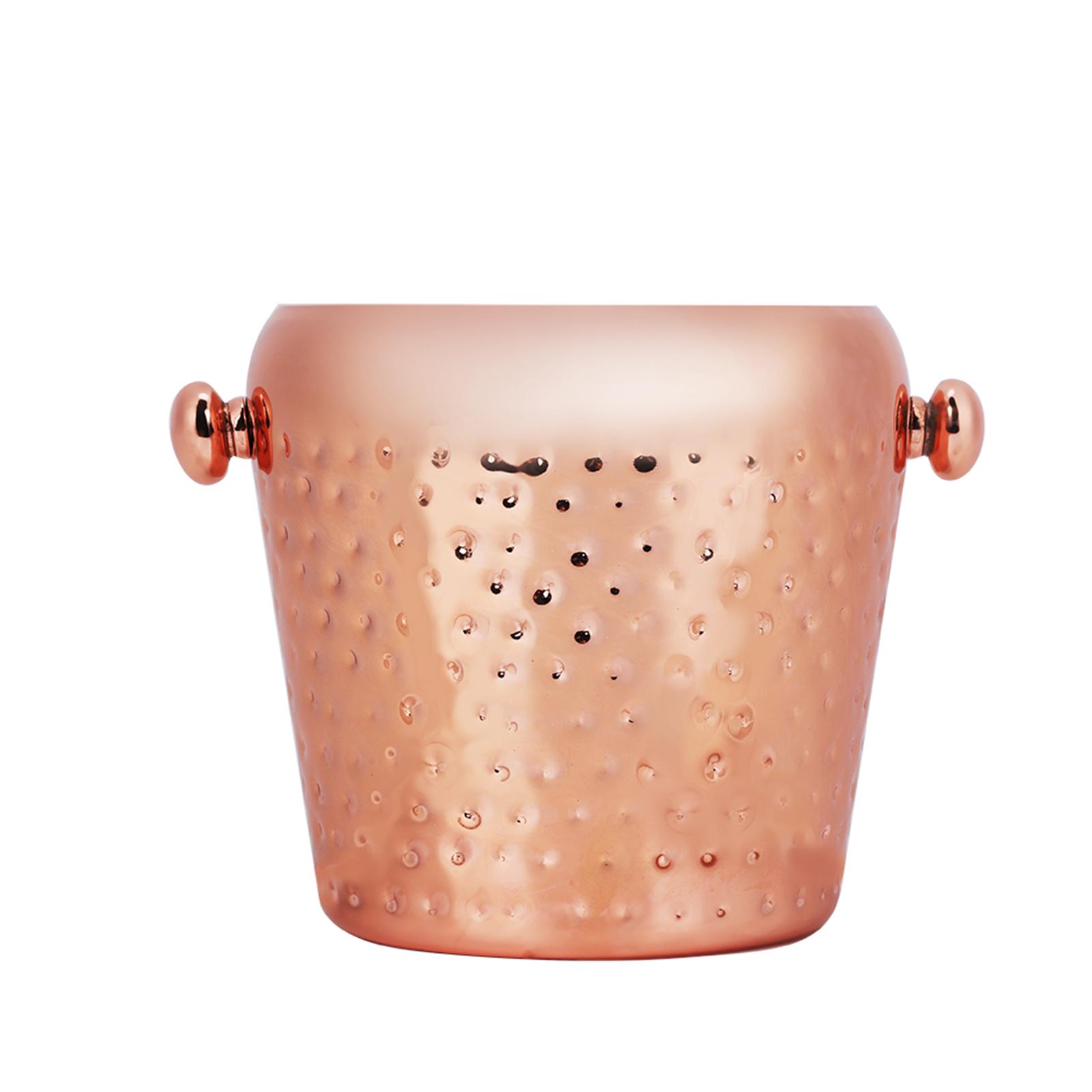 

1L Stainless Steel Ice Bucket Ice Cube Container Bar Home Hotel Use (Rose Gold)