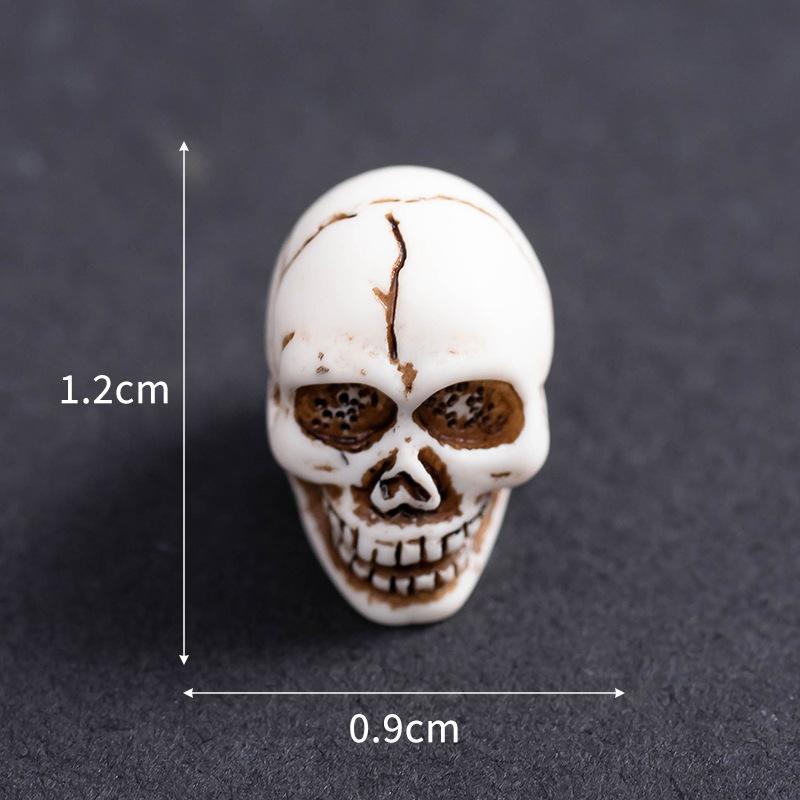 Halloween Mini Resin Figurine Scary Skull Coffin Chair House Decor for Haunted House Indoor Outdoor Party Prop
