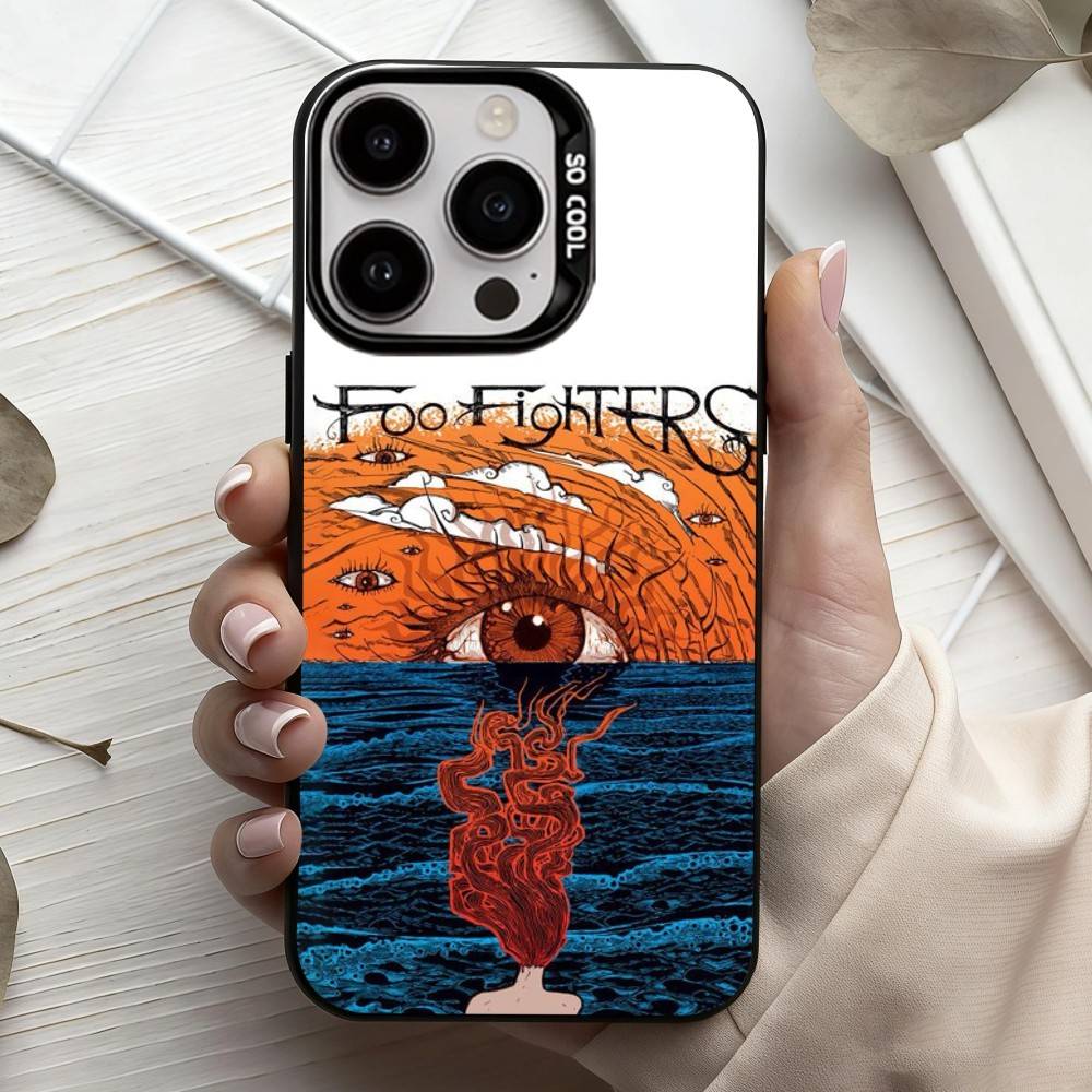 High-octane Band Foo Fighters Phone Case For iPhone17,16,15,14,13,12,11 Plus,Pro Max Candy Silver Plated Inside Cover