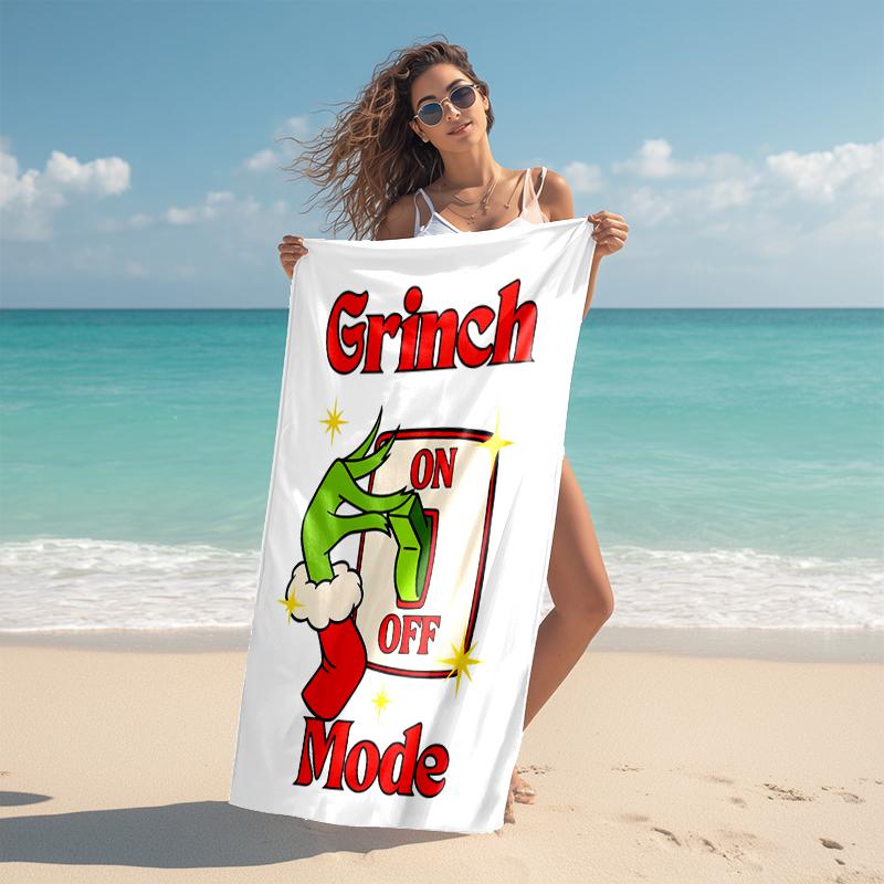 Grinch beach towel Outdoor camping Beach towel for vacation swim Outdoor pool Absorbent bath towel