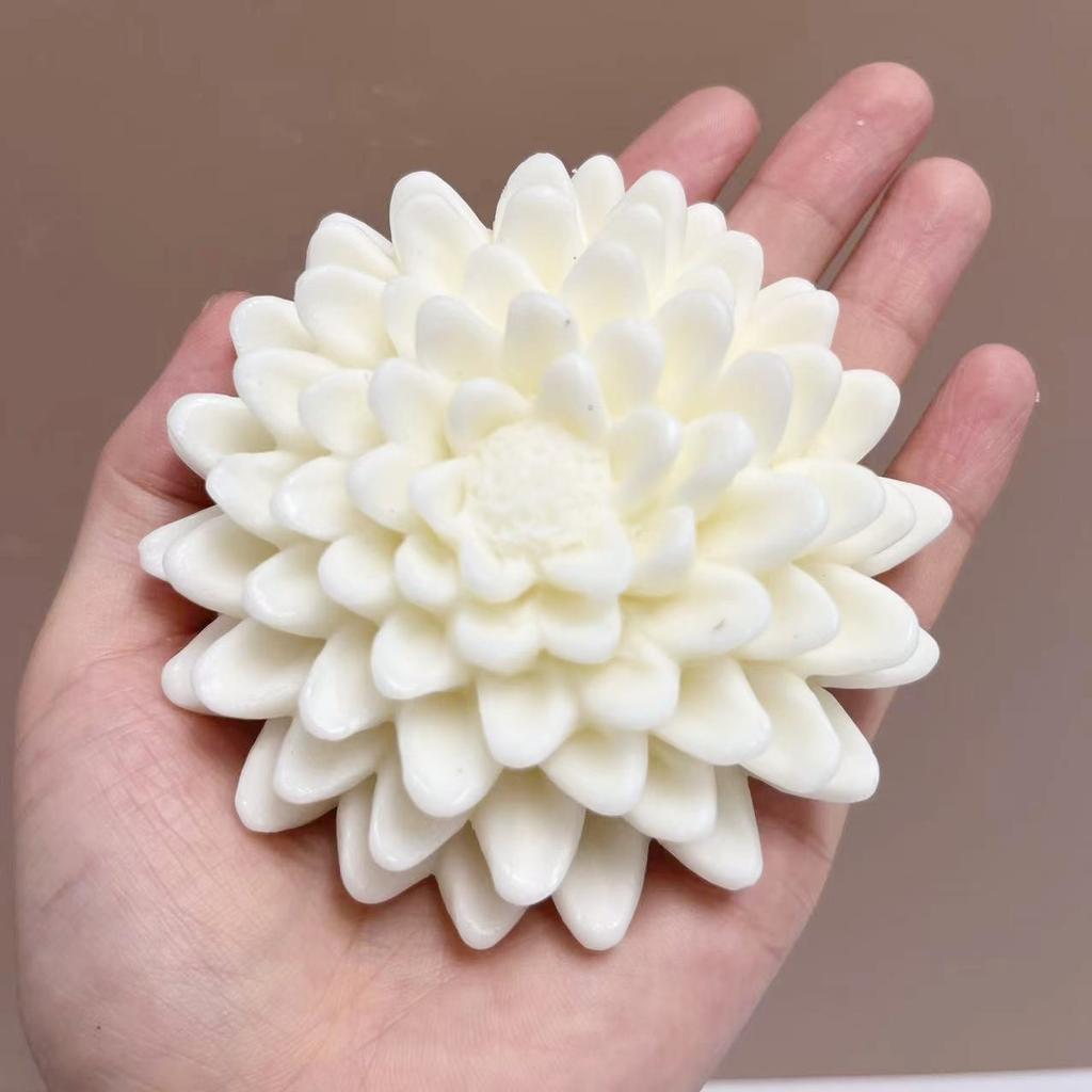 3D Christmas Decorative Flower Candle Silicone Mold Dahlia Silicone Cake Baking Mold Sugar craft Chocolate Cupcake Resin Tools