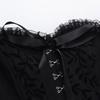 Gothic Goth Dark Lace Patchwork Bandage Strapless Corset Dress Party Gown Fairy Backless Tailed Women