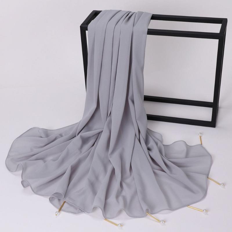 New Handmade Pearl Chiffon Scarf With Copper Tube For Women