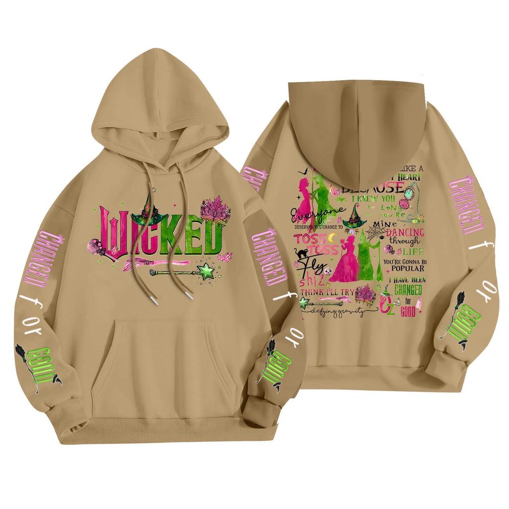 Women's Fashionable Casual Hooded Long Sleeved Printed Sweatshirt