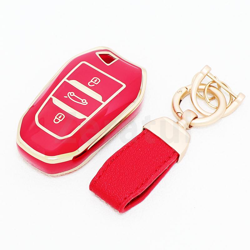 Voor Peugeot 2008 3008 5008 308 508 Auto Sleutelhanger Cover Case Houder Keyless Voor Citroen C3 C5 Aircross C4 Ds 3 7 9 Crossback