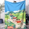 Crayon Shinchan Small Cover Blanket Bed Sheet Soft Comfortable All Season Bed Dorm Sofa Office Car Lunch Camping Nap Kids Gift
