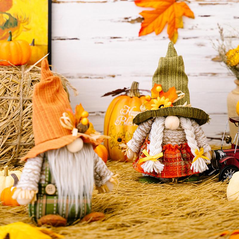 Autumn Fall Gnome Sunflower Maple Leaf Women And Men Thanksgiving Gnome Harvest Gnome Fall Decorations For Home Table