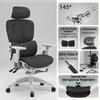 Ergonomic Office Chair, Mesh Office Chair with High Backrest, Swivel Desk Chair with Adjustable Lumbar Support, Home Computer Gaming Chair