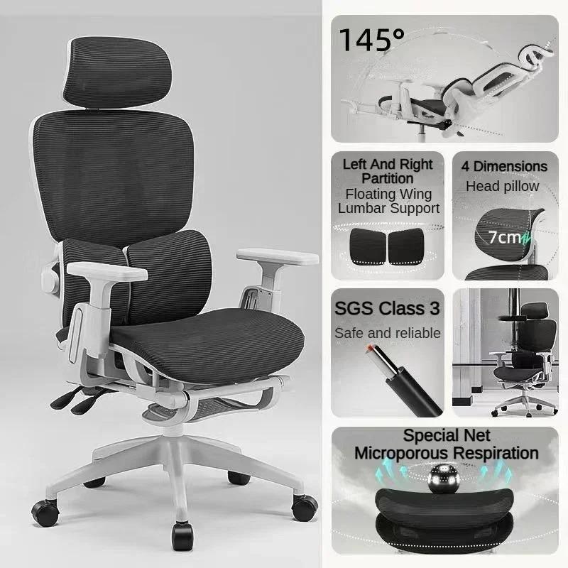 Ergonomic Office Chair, Mesh Office Chair with High Backrest, Swivel Desk Chair with Adjustable Lumbar Support, Home Computer Gaming Chair