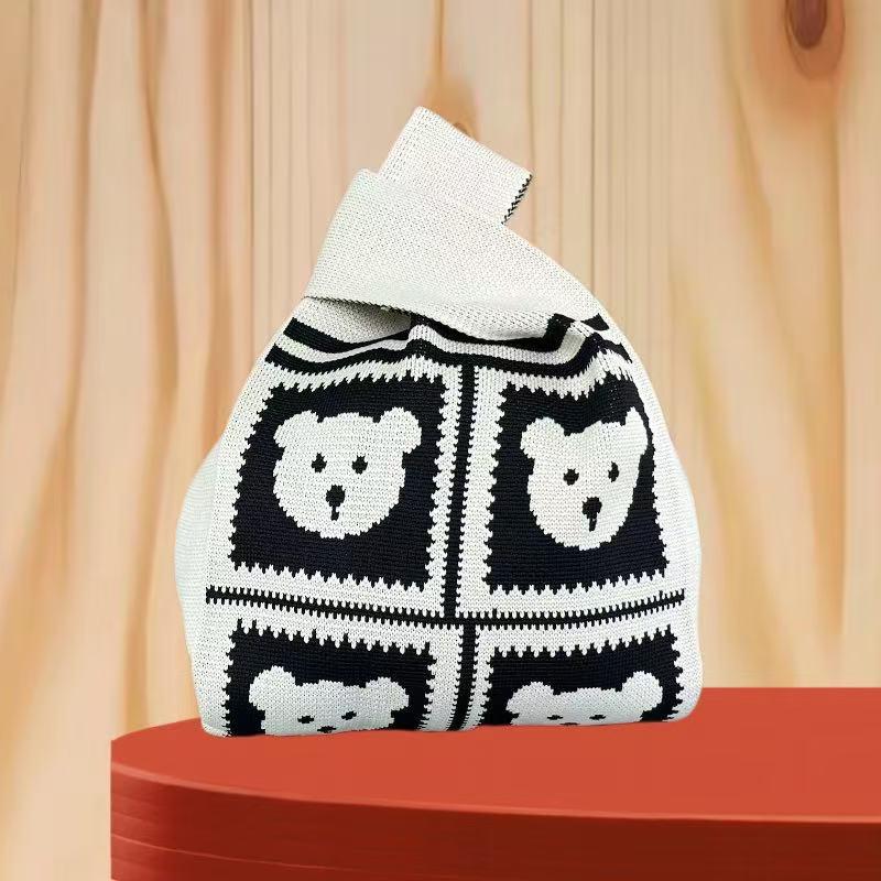 Festive Knit Souvenir Tote: Versatile Casual Handbag & Classic Storage Bag