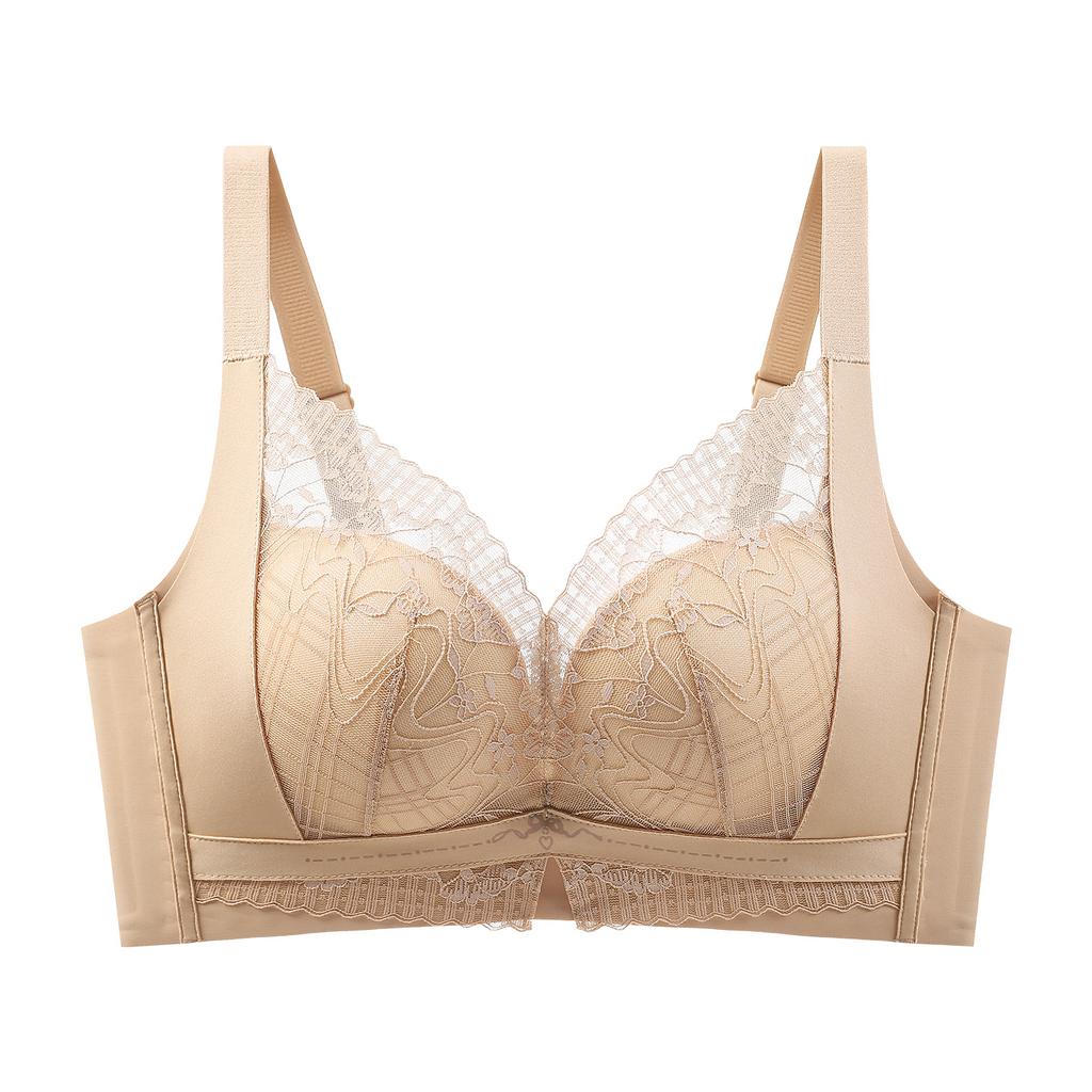 New Lace Lift Upper Support Without Steel Ring, Breast Adjustment Bra Cover Gathers Thin Cup