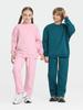 2026 Spring Terry 430g Kids Trendy Hoodie & Sweatpants Set - Casual Streetwear for Boys & Girls