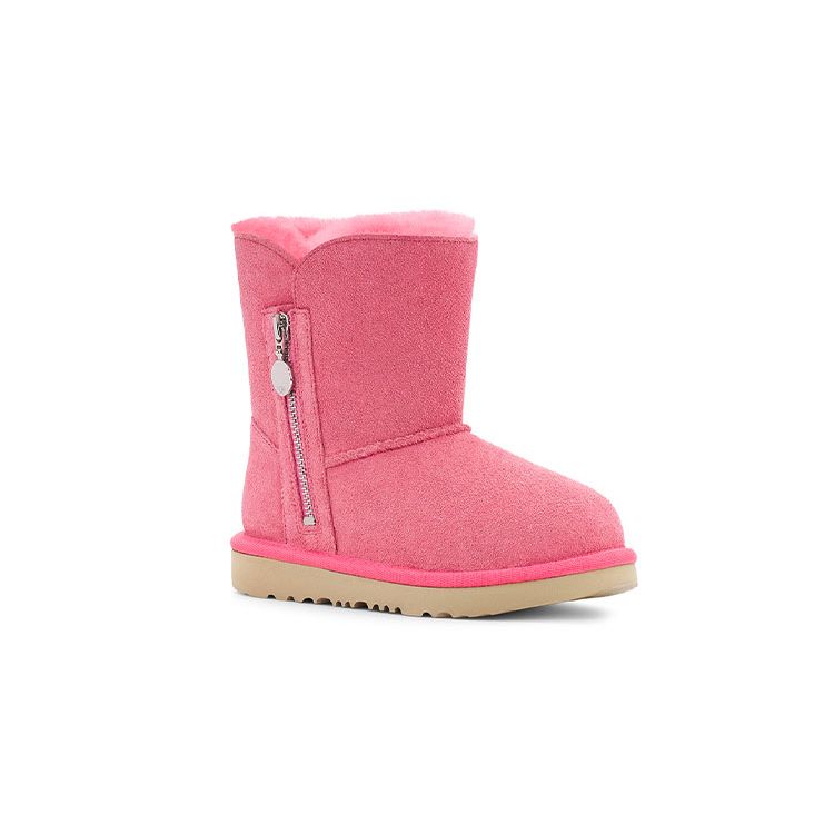 UGG Bailey Zip Short Sheepskin Lined Snow Boots Kids Boots Rose-Pink 1123613T-PKRS