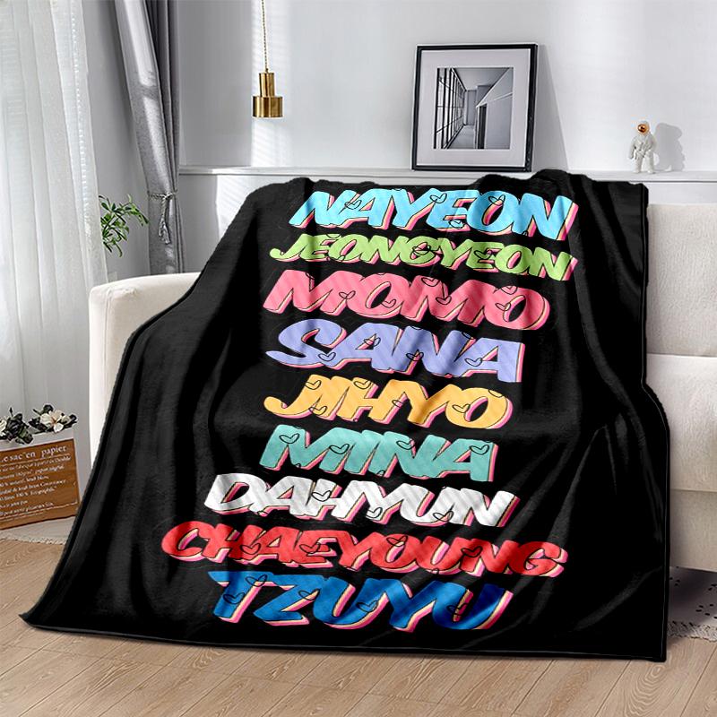 TWICE Flannel Blanket Soft All-Season Throw, Design for Camping, Car Travel, Hiking Sofa, Bed, Office Perfect Gift for Parties
