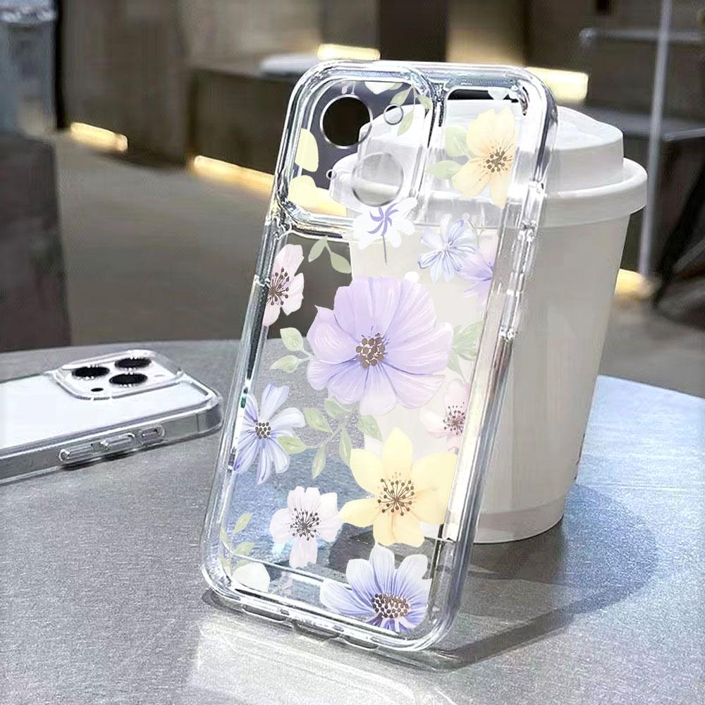 Pastel Watercolor Flowers Phone Case for IPhone 17 15 16 14 13 12 11 Pro Max Plus 12 13 Mini TPU Protect Cover