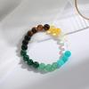 Multicolor Natural Stone Beaded Bracelet With Malachite Tiger Eye Amazonite Vibrant Fashion Jewelry Daily Wear Simple Versatile Accessory