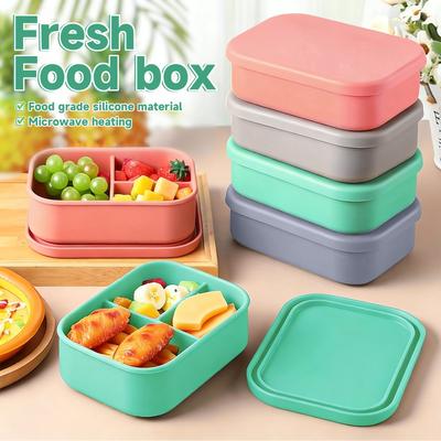 Silicone Microwave Oven Dedicated Heating Lunch Box,Food-grade Silicone Food Storage Containers, Microwave-safe Food Containers