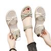 Platform sandals women's 2025 new summer flat women's shoes with soft sole soft leather fairy wind beach sandals