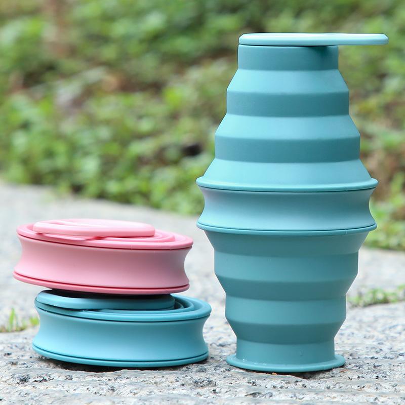 Explosions Folding Cup Traveling Silicone Sports Kettle Portable Telescopic Card Handy Cup Gift