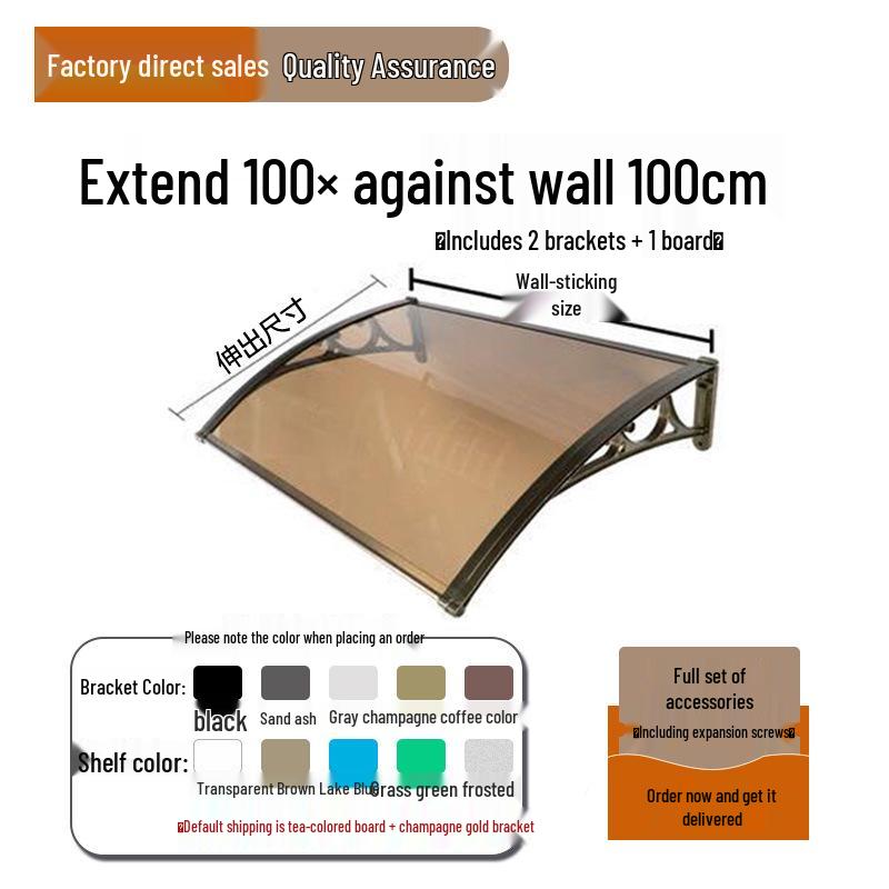 Aluminum Alloy Window Awning: Outdoor Polycarbonate Sunshade & Rain Shelter for Doorway or Balcony
