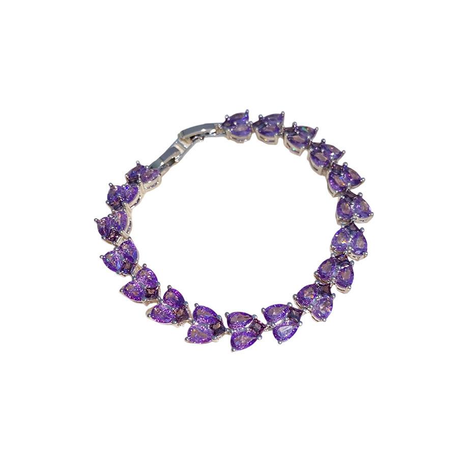 French Zircon Heart Pendant Bracelet With Elegant Design For Womens Office Wear