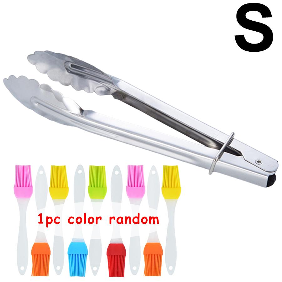 

Stainless Steel Barbecue Clip & Silicone BBQ Brush Portable Outdoor Barbecue Tool Kitchen Baking Cake Bread Clip Kitchen Gadgets