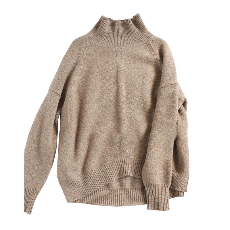 SCIONE Sweater Autumn Winter Warm Cashmere Women's High-Necked Pullover Loose Thick Sweaters Knit