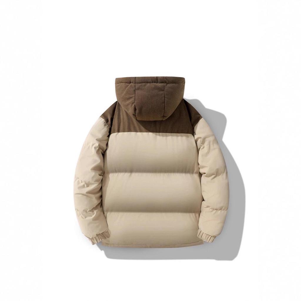 Herren Trendy Patchwork Corduroy Baumwolle Wintermantel