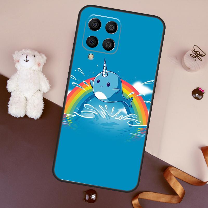 Cute Sea Narwhal Quotes Case For Samsung Galaxy M13 M54 M34 M14 M56 M36 M16 M31 M11 M53 M12 M32 M52 M35 M55 M15 M06