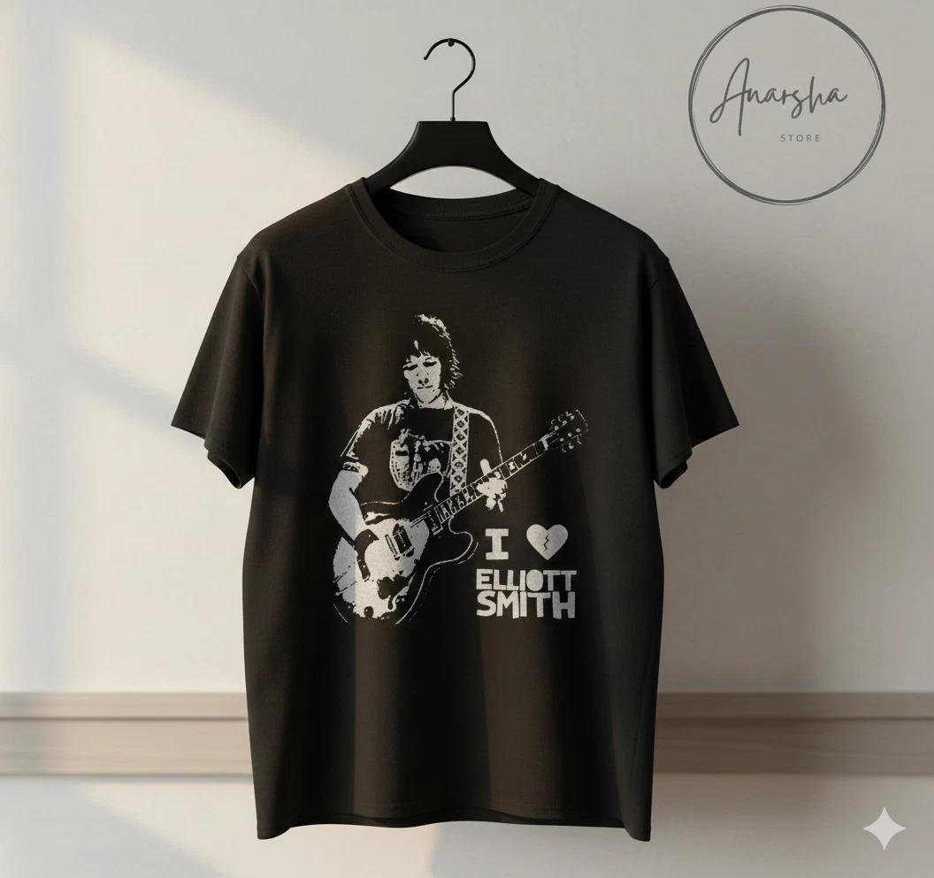 Unisex Adult Casual Music Elliott Smith Graphic T-Shirt Indie Folk ... XXXXL